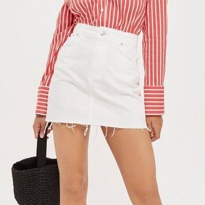 topshop white denim skirt